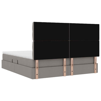 Opslag bed met matras met opslag Taupe 160 x 200 cm Nep Leer