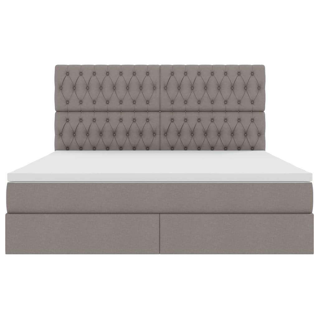 Opslag bed met matras met opslag Taupe 160 x 200 cm Nep Leer