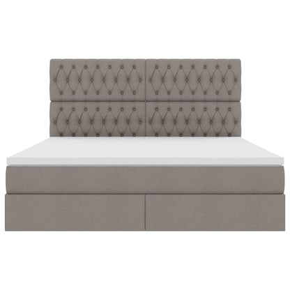 Opslag bed met matras met opslag Taupe 160 x 200 cm Nep Leer