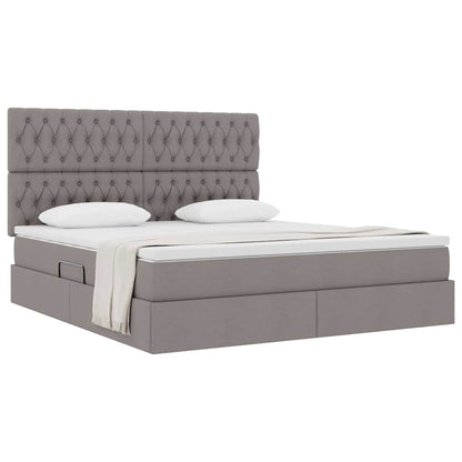 Opslag bed met matras met opslag Taupe 160 x 200 cm Nep Leer