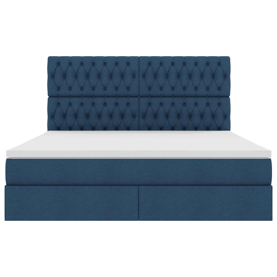 Opslag bed met matras met opslag Blauw 160 x 200 cm Nep Leer