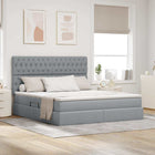 Opbergbed 180x200 cm lichtgrijs met matras