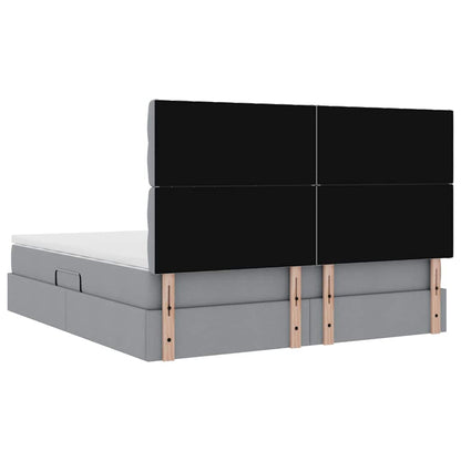 Opslag bed met matras Lichtgrijs 180 x 200 cm Nep Leer