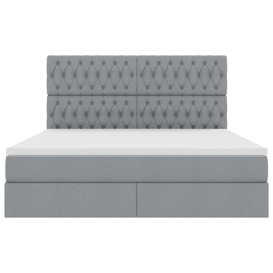 Opslag bed met matras Lichtgrijs 180 x 200 cm Nep Leer