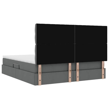 Opslag bed met matras Donkergrijs 180 x 200 cm Nep Leer