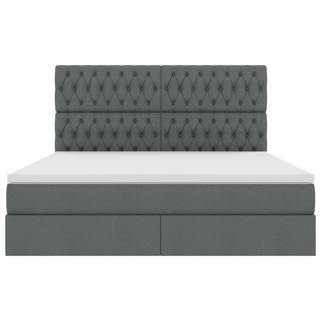 Opslag bed met matras Donkergrijs 180 x 200 cm Nep Leer
