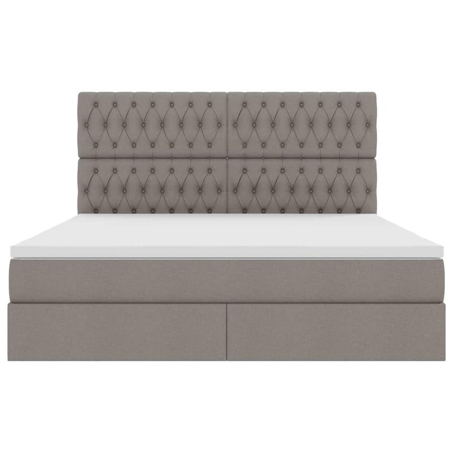 Opslag bed met matras met opslag Taupe 180 x 200 cm Nep Leer