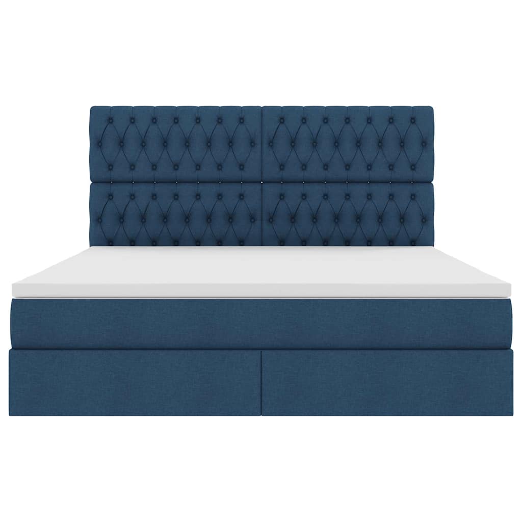 Opslag bed met matras met opslag Blauw 180 x 200 cm Nep Leer