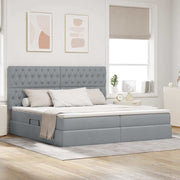 Opbergbed 200x200 cm lichtgrijs met matras