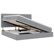 Opslag bed met matras Lichtgrijs 200 x 200 cm Nep Leer