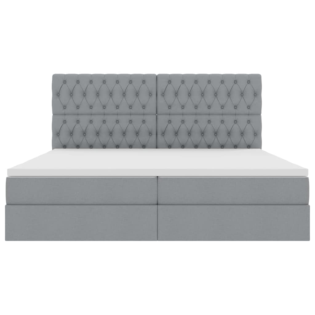 Opslag bed met matras Lichtgrijs 200 x 200 cm Nep Leer