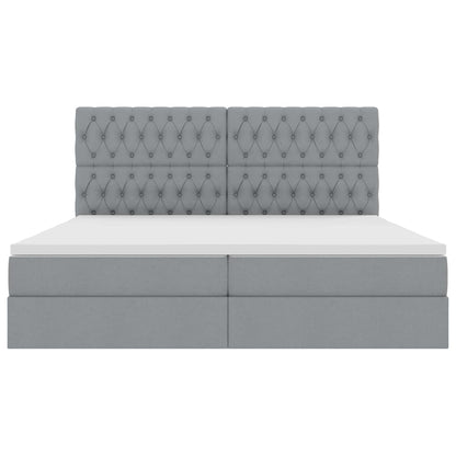Opslag bed met matras Lichtgrijs 200 x 200 cm Nep Leer