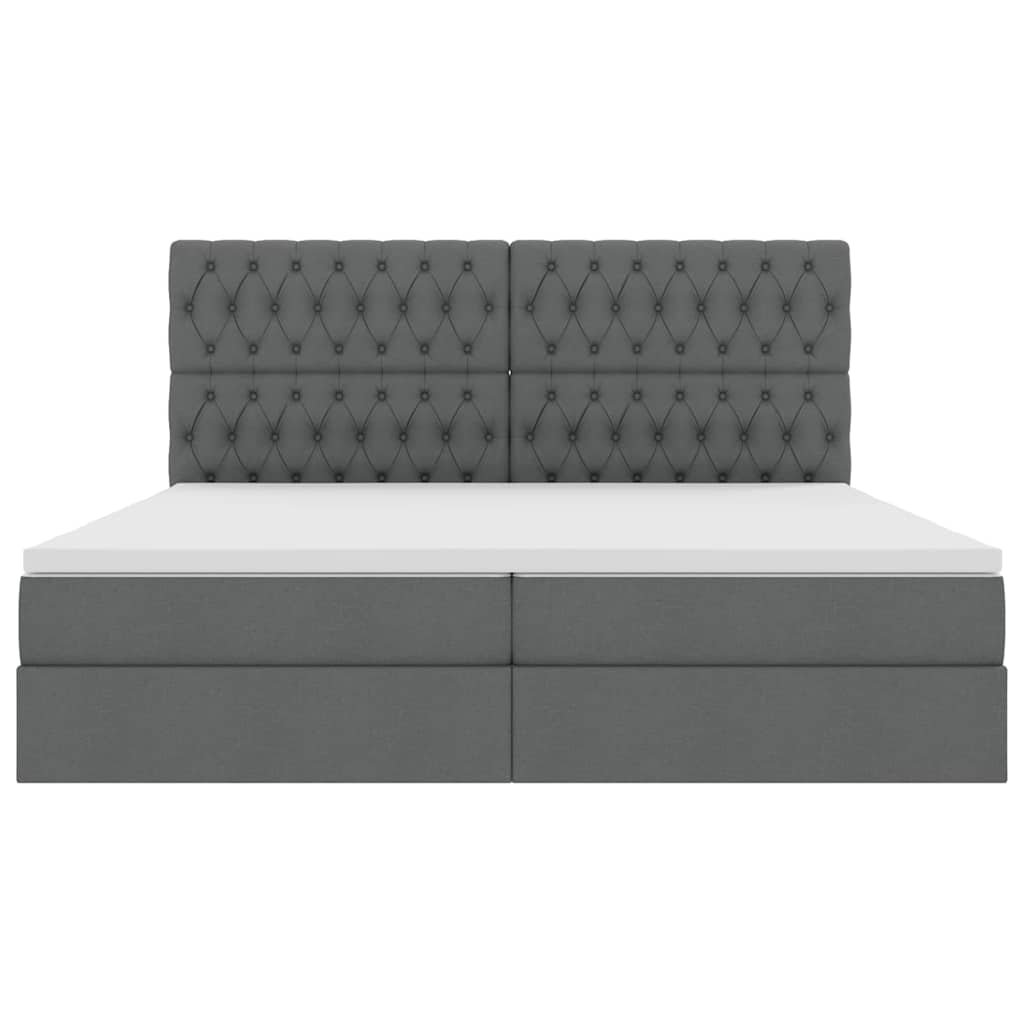 Opslag Bed Met Matras Polyester Donkergrijs 200 x 200 cm Geborduurd ontwerp