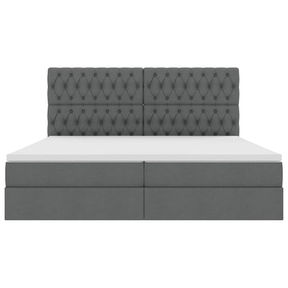 Opslag Bed Met Matras Polyester Donkergrijs 200 x 200 cm Geborduurd ontwerp
