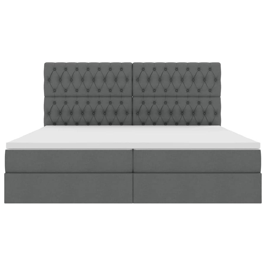 Opslag Bed Met Matras Polyester Donkergrijs 200 x 200 cm Geborduurd ontwerp