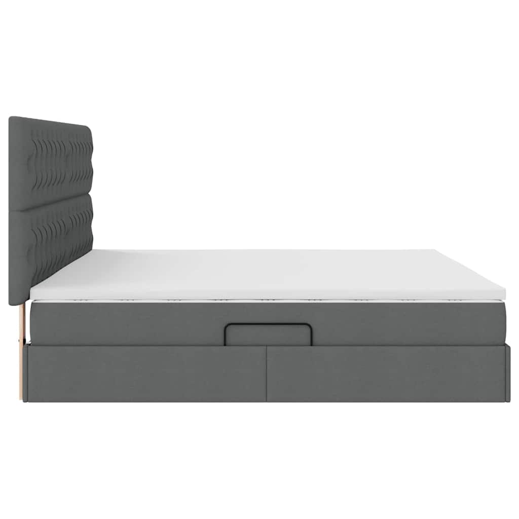 Opslag Bed Met Matras Polyester Donkergrijs 200 x 200 cm Geborduurd ontwerp