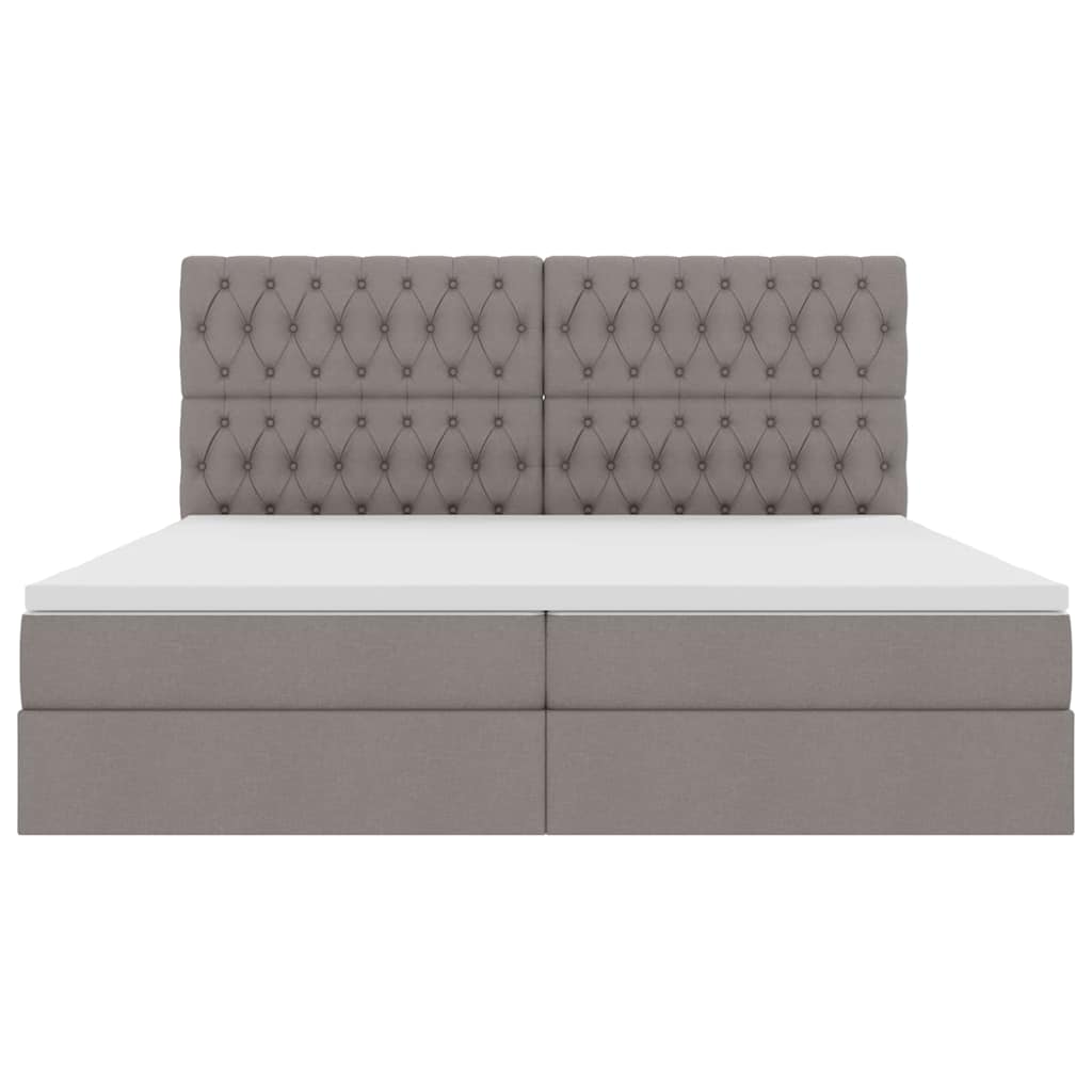 Opslag bed met matras met opslag Taupe 200 x 200 cm Nep Leer