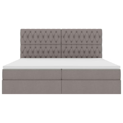 Opslag bed met matras met opslag Taupe 200 x 200 cm Nep Leer