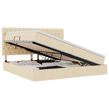 Opslag bed met matras met matras Crème 200 x 200 cm Polyester