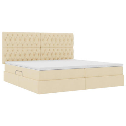 Opslag bed met matras met matras Crème 200 x 200 cm Polyester