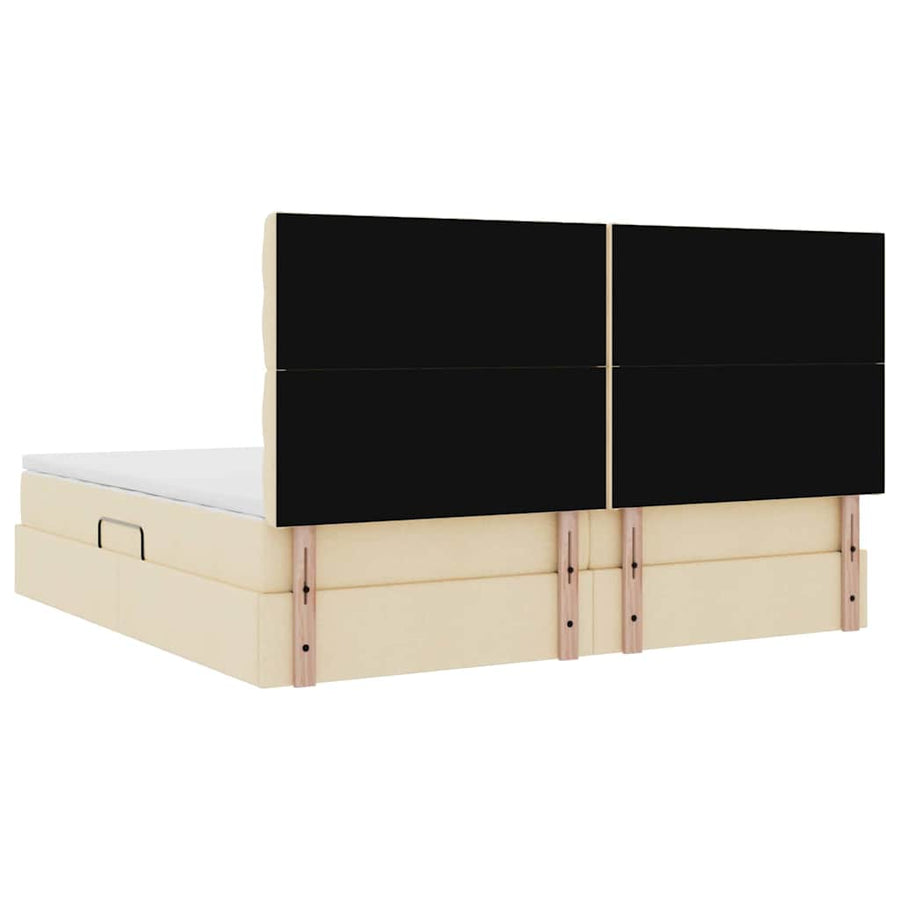 Opslag bed met matras met matras Crème 200 x 200 cm Polyester