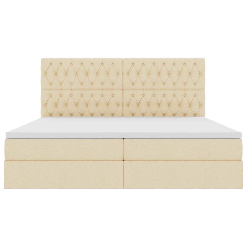 Opslag bed met matras met matras Crème 200 x 200 cm Polyester