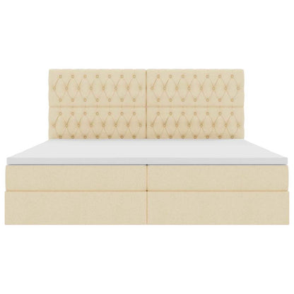 Opslag bed met matras met matras Crème 200 x 200 cm Polyester
