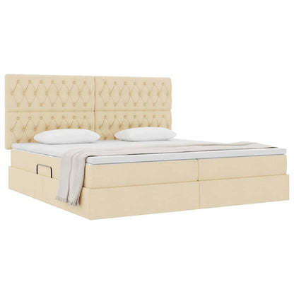 Opslag bed met matras met matras Crème 200 x 200 cm Polyester