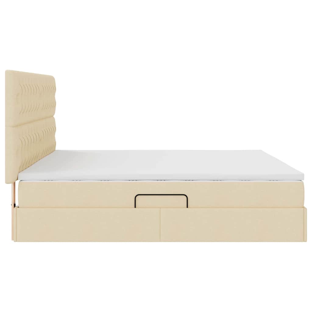 Opslag bed met matras met matras Crème 200 x 200 cm Polyester
