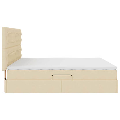 Opslag bed met matras met matras Crème 200 x 200 cm Polyester