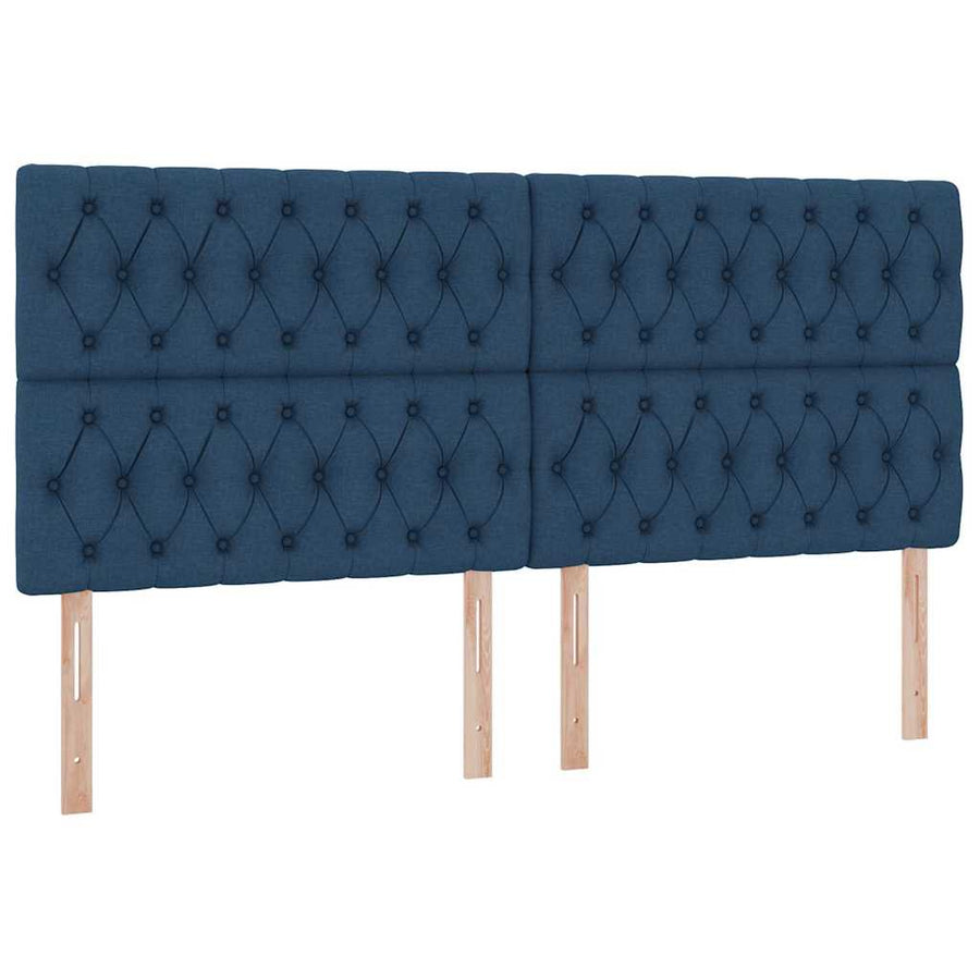 Opslag bed met matras met opslag Blauw 200 x 200 cm Nep Leer