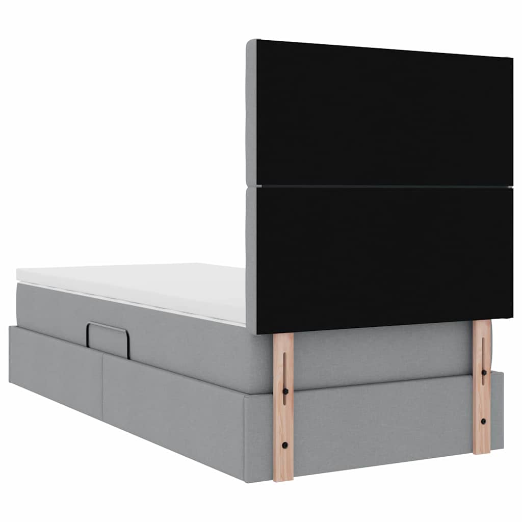 Opslag bed met matras Lichtgrijs 90 x 190 cm Polyester