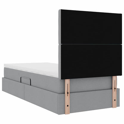 Opslag bed met matras Lichtgrijs 90 x 190 cm Polyester