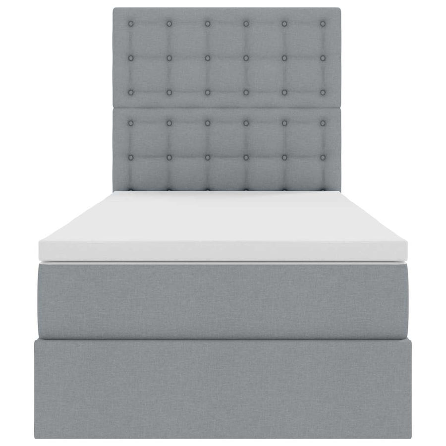 Opslag bed met matras Lichtgrijs 90 x 190 cm Polyester