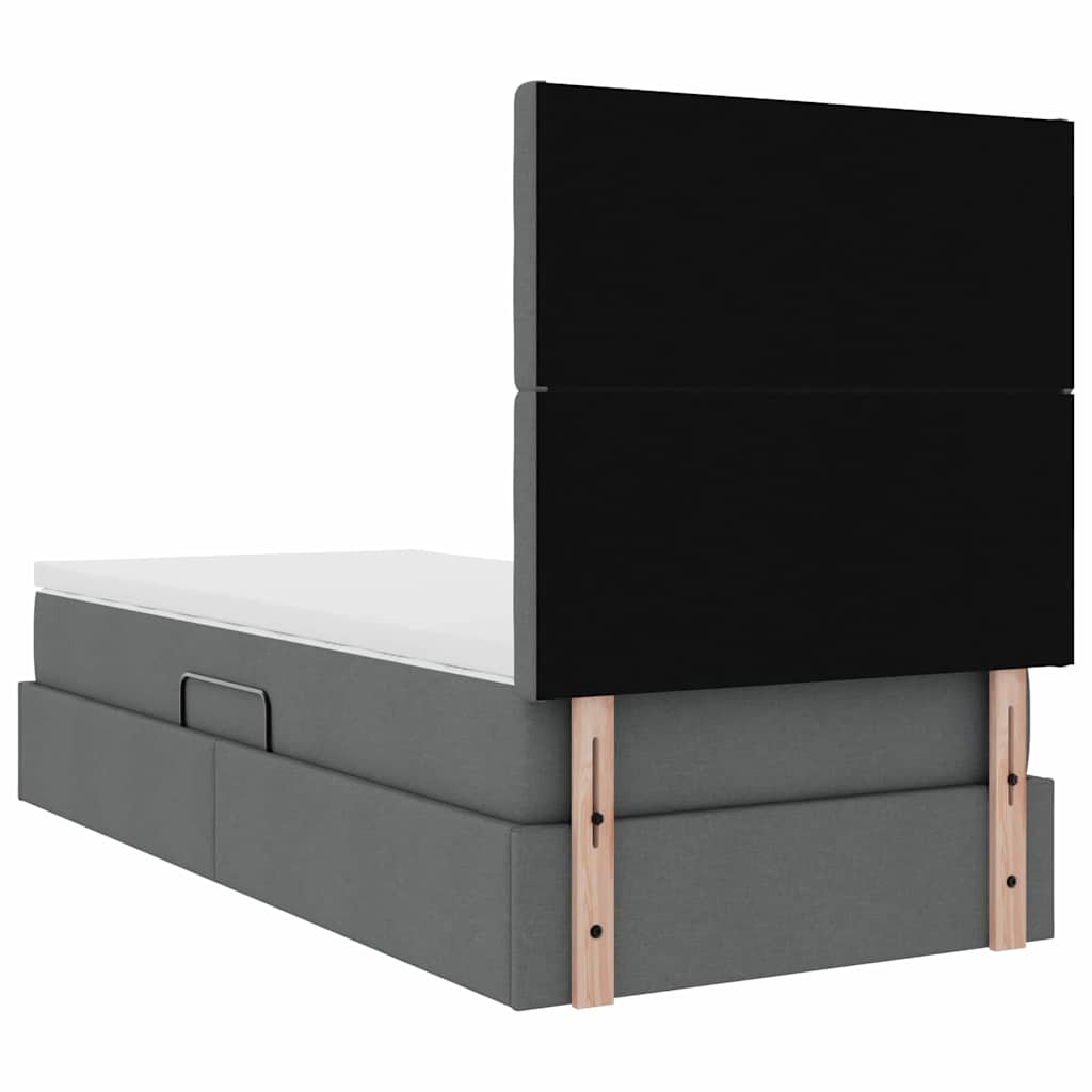 Opslag bed met matras Donkergrijs 90 x 190 cm Polyester