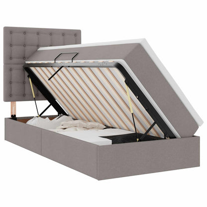 Opslag bed met matras met matras Taupe 90 x 190 cm Polyester