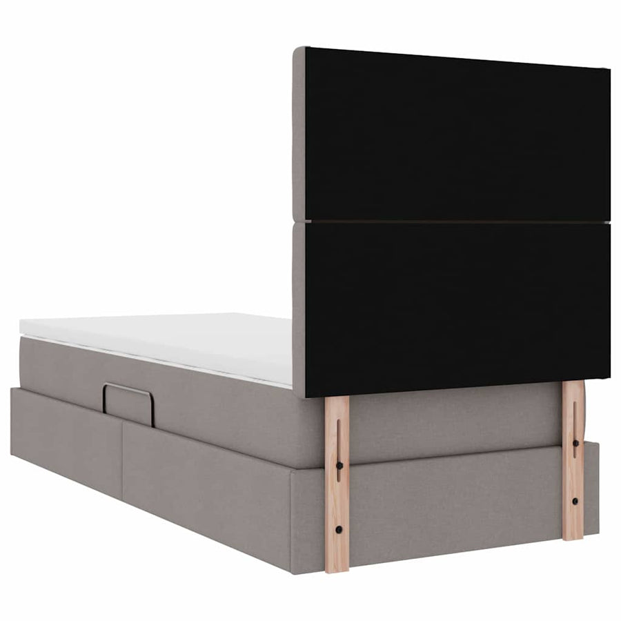 Opslag bed met matras met matras Taupe 90 x 190 cm Polyester