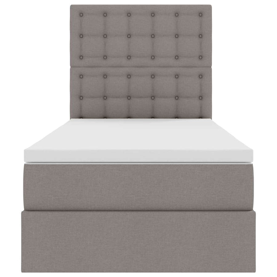 Opslag bed met matras met matras Taupe 90 x 190 cm Polyester