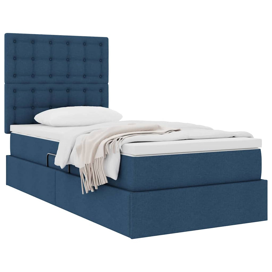 Opslag bed met matras met matras Blauw 90 x 190 cm Polyester