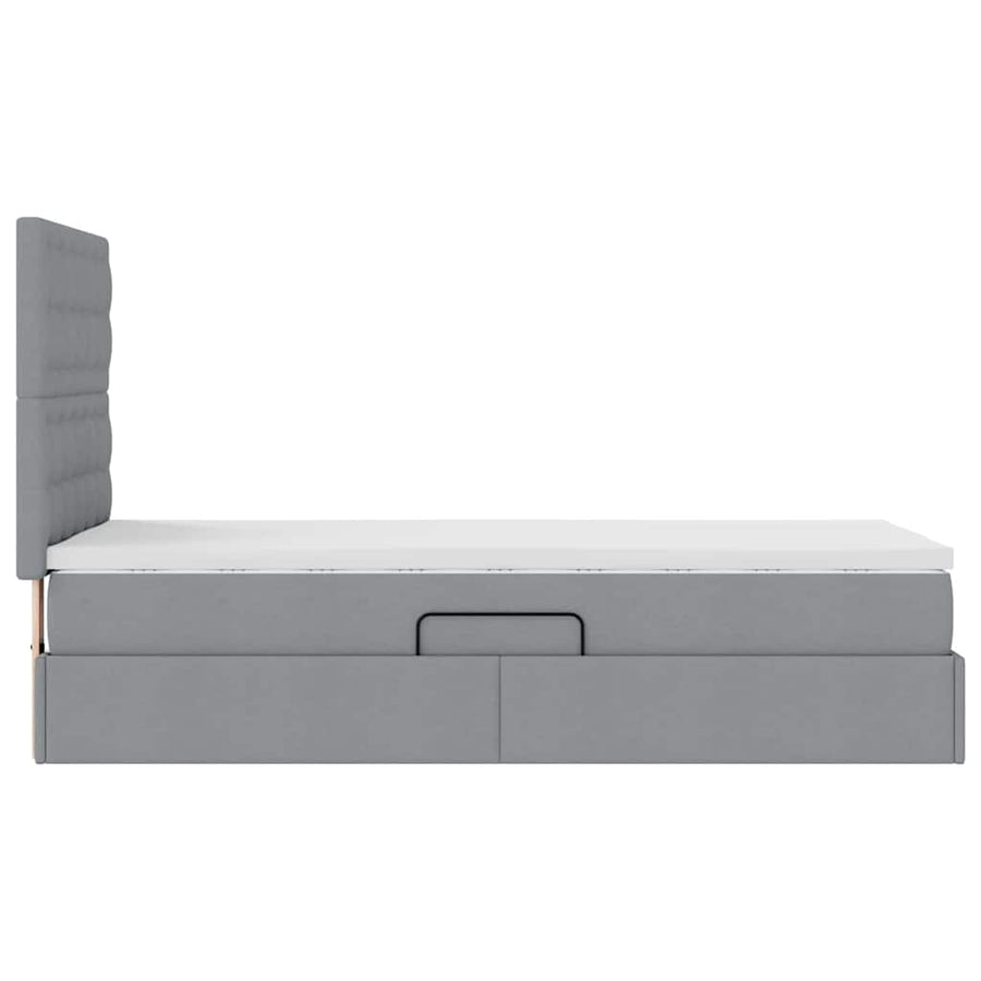 Opslag bed met matras Lichtgrijs 90 x 200 cm Polyester