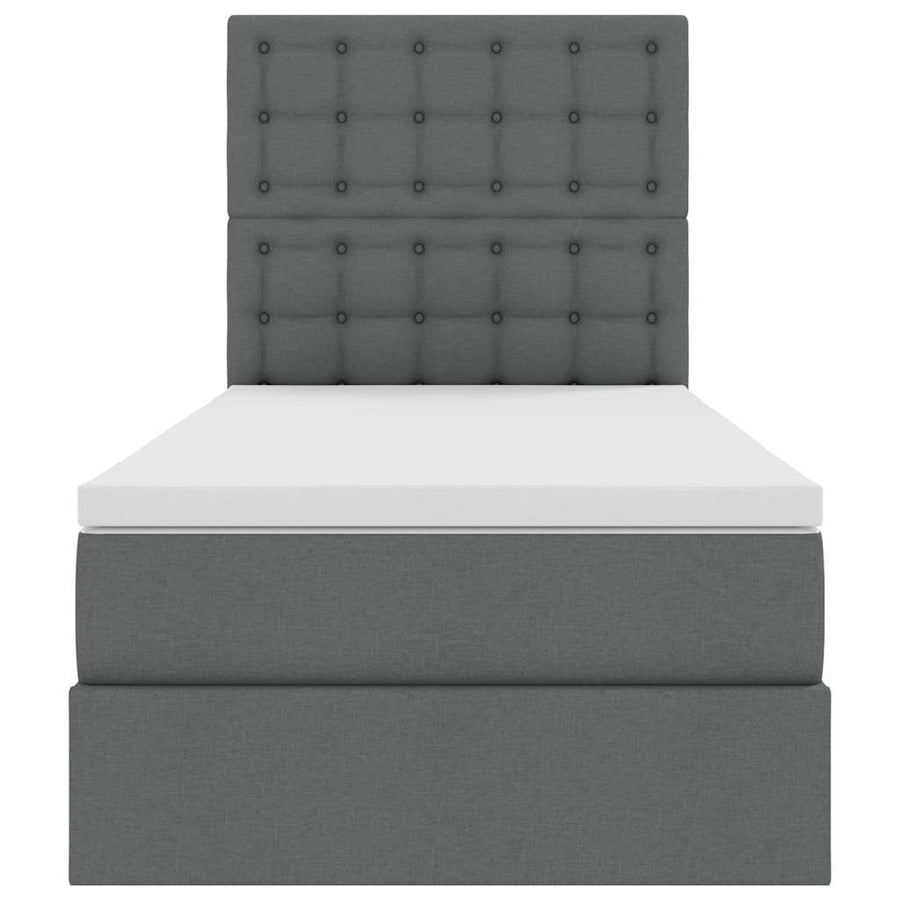 Opslag bed met matras Donkergrijs 90 x 200 cm Polyester