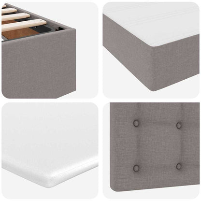 Opslag bed met matras met matras Taupe 90 x 200 cm Polyester