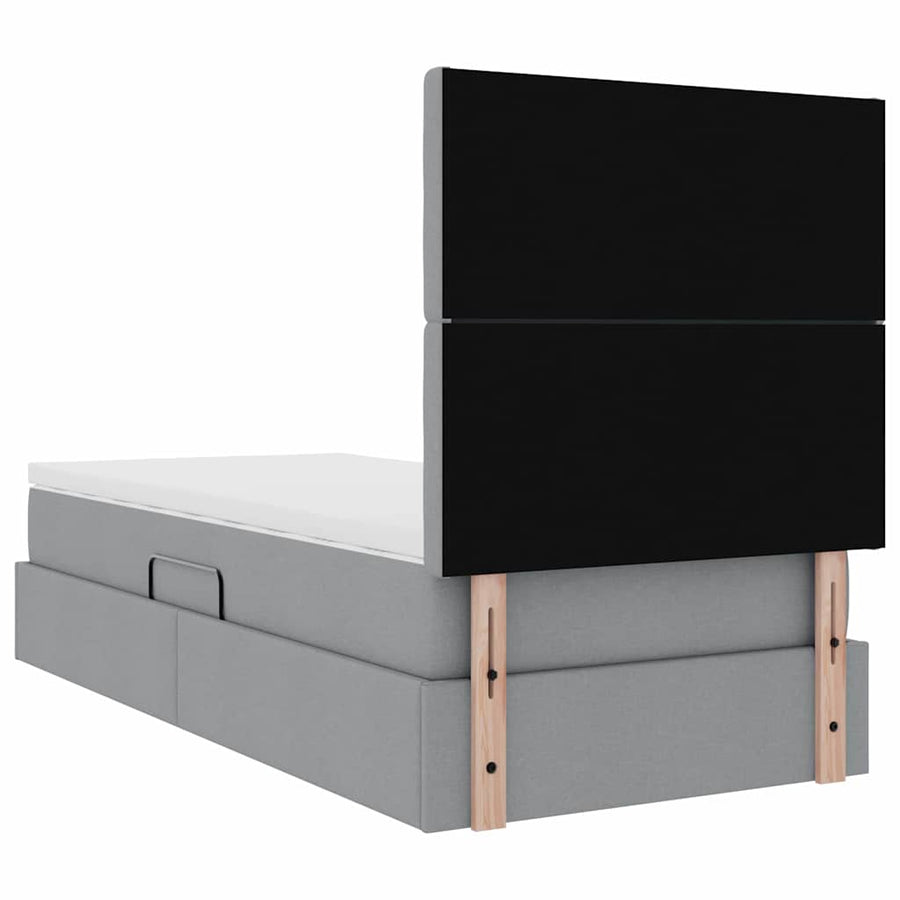 Opslag bed met matras Lichtgrijs 100 x 200 cm Polyester