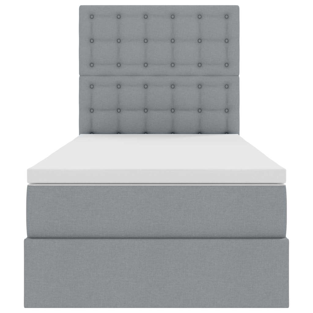 Opslag bed met matras Lichtgrijs 100 x 200 cm Polyester
