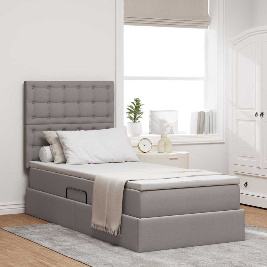 Opslag bed met matras met matras Taupe 100 x 200 cm Polyester