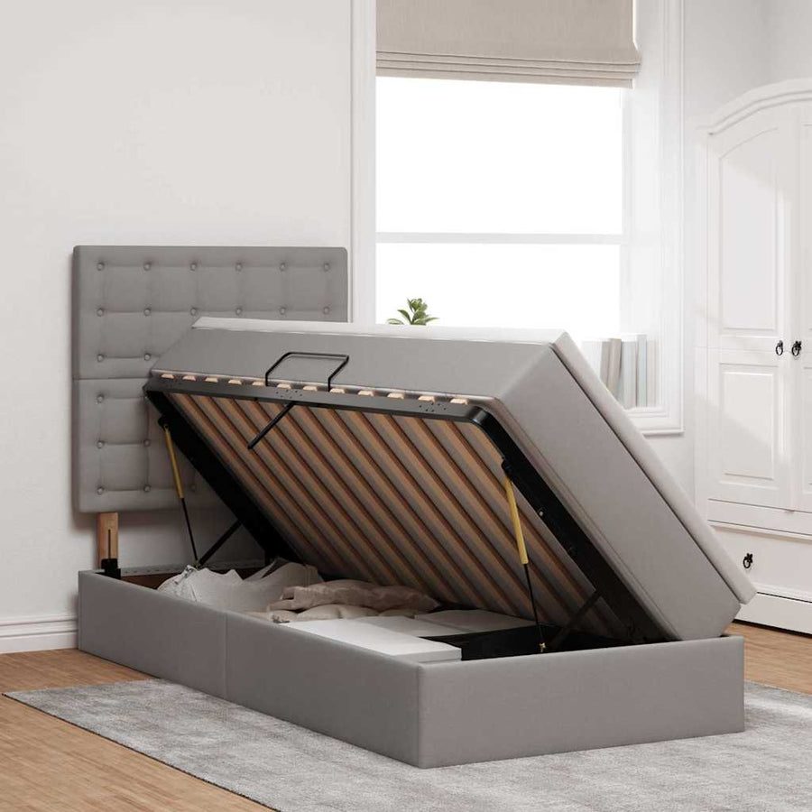 Opslag bed met matras met matras Taupe 100 x 200 cm Polyester