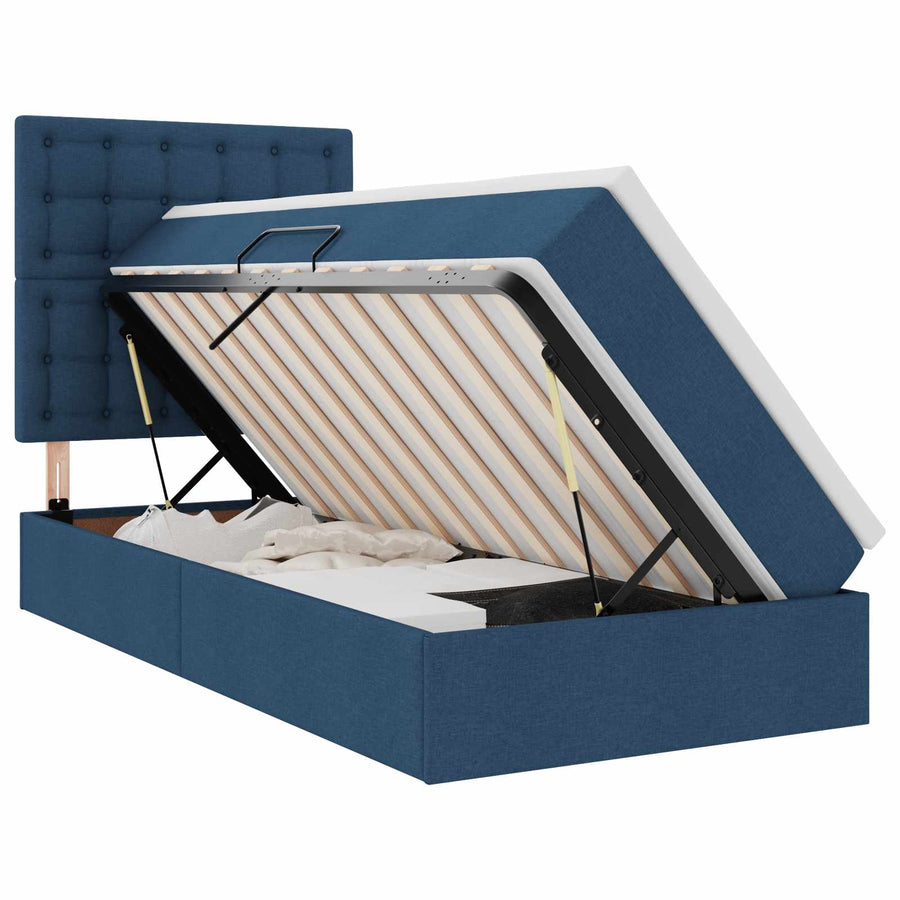 Opslag bed met matras met matras Blauw 100 x 200 cm Polyester