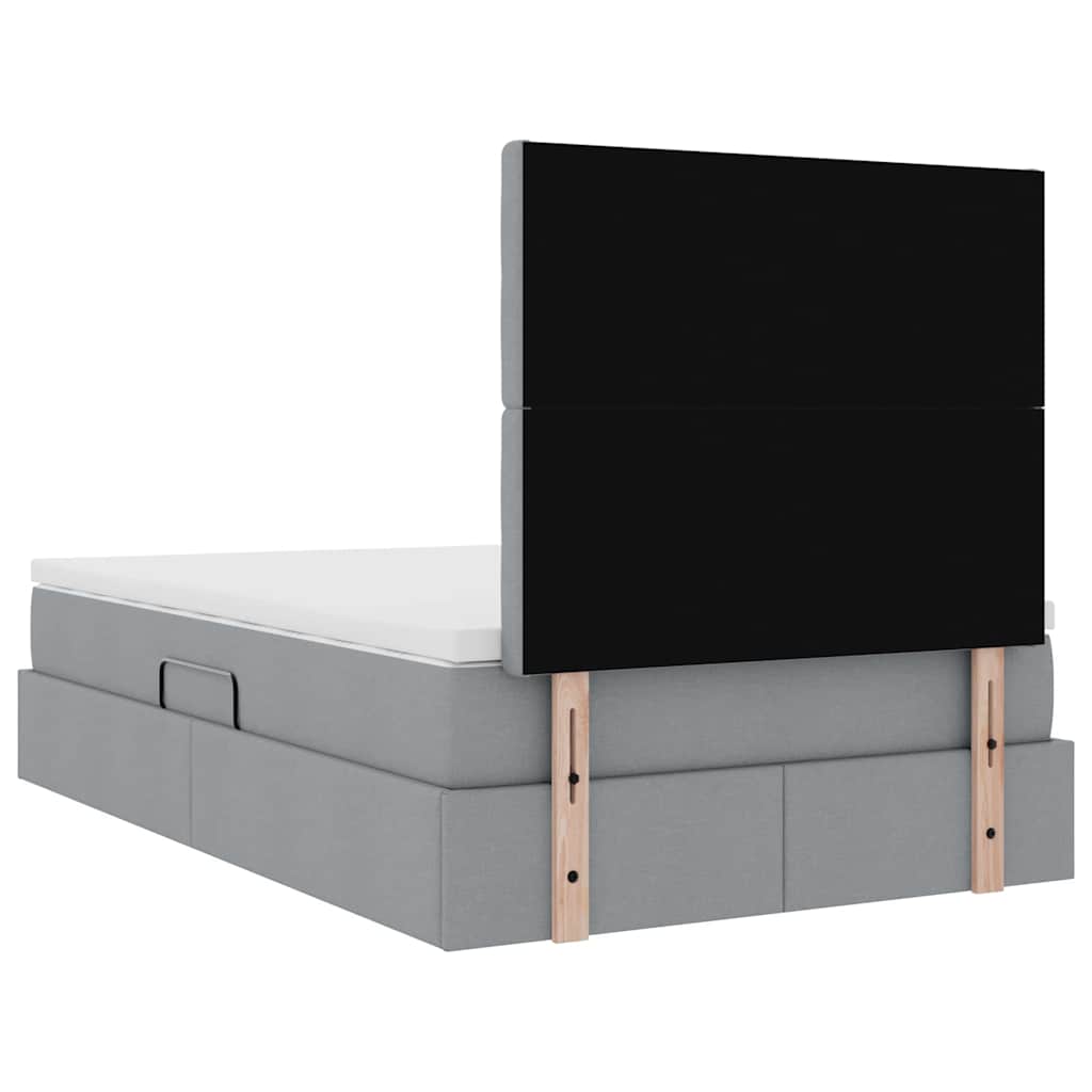 Opslag bed met matras Lichtgrijs 120 x 190 cm Nep Leer