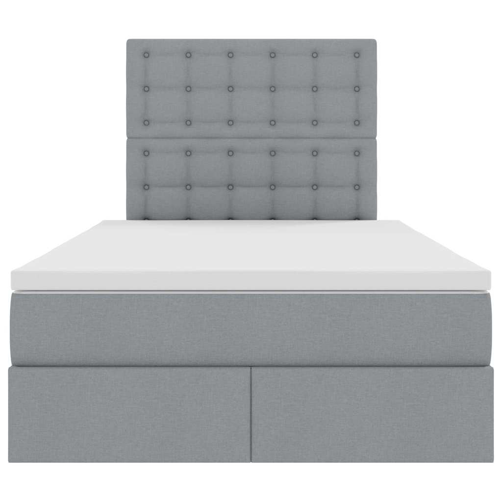 Opslag bed met matras Lichtgrijs 120 x 190 cm Nep Leer
