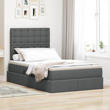 Opslag bed met matras Donkergrijs 120 x 190 cm Nep Leer